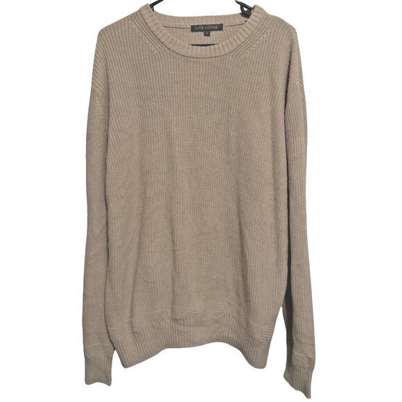Slate and Stone Mens Beige Pullover Long Sleeve Sweater - Size XL - Picture 5 of 6